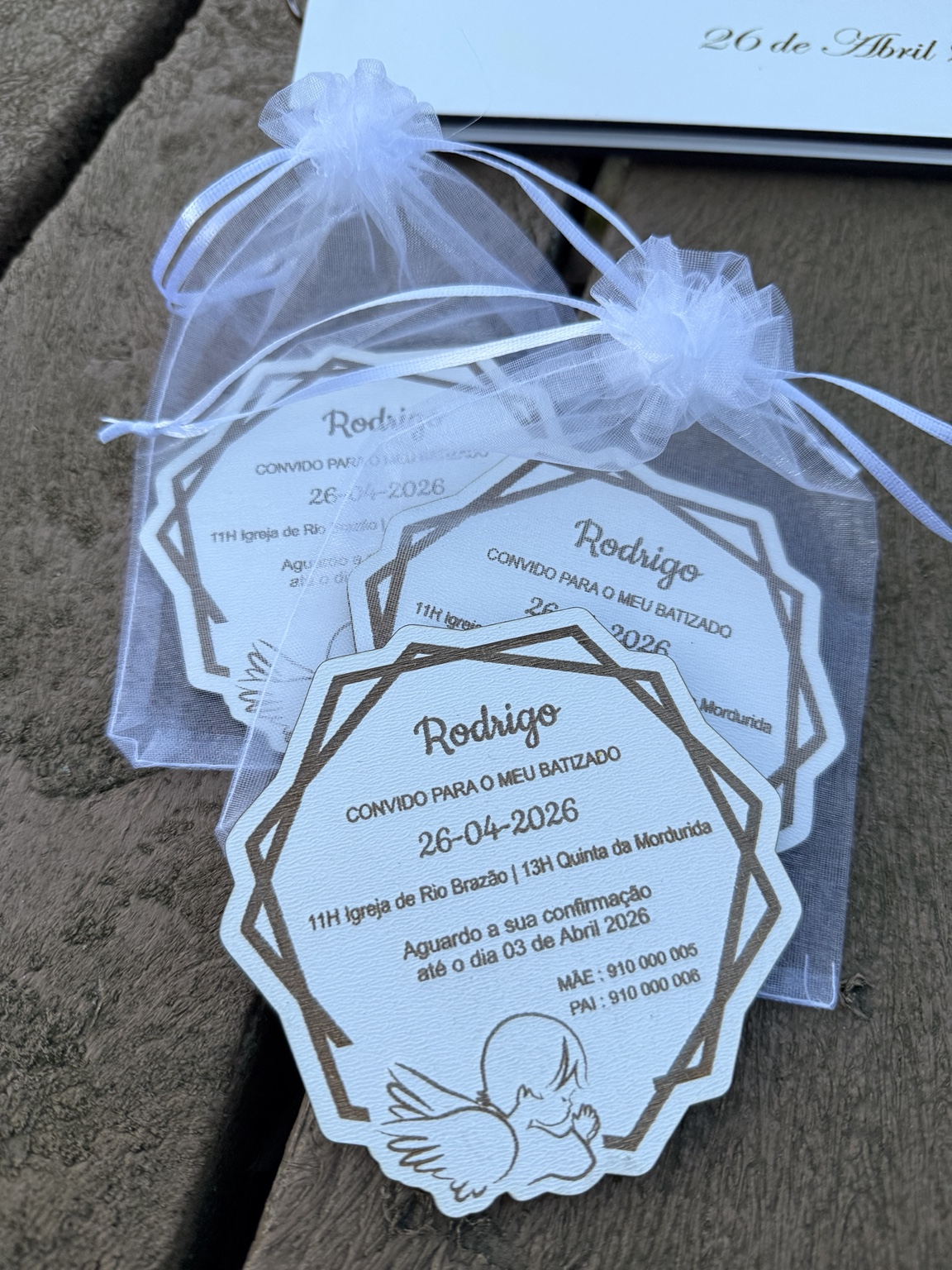 Convites personalizados do Pack Batizado