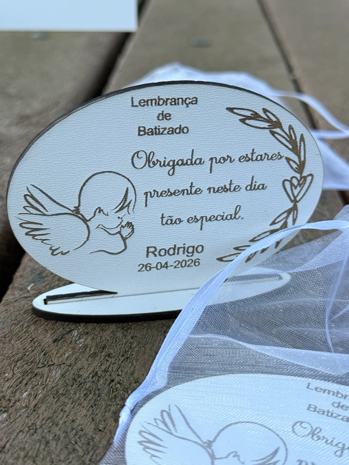 Lembrança personalizada para os convidados do batizado
