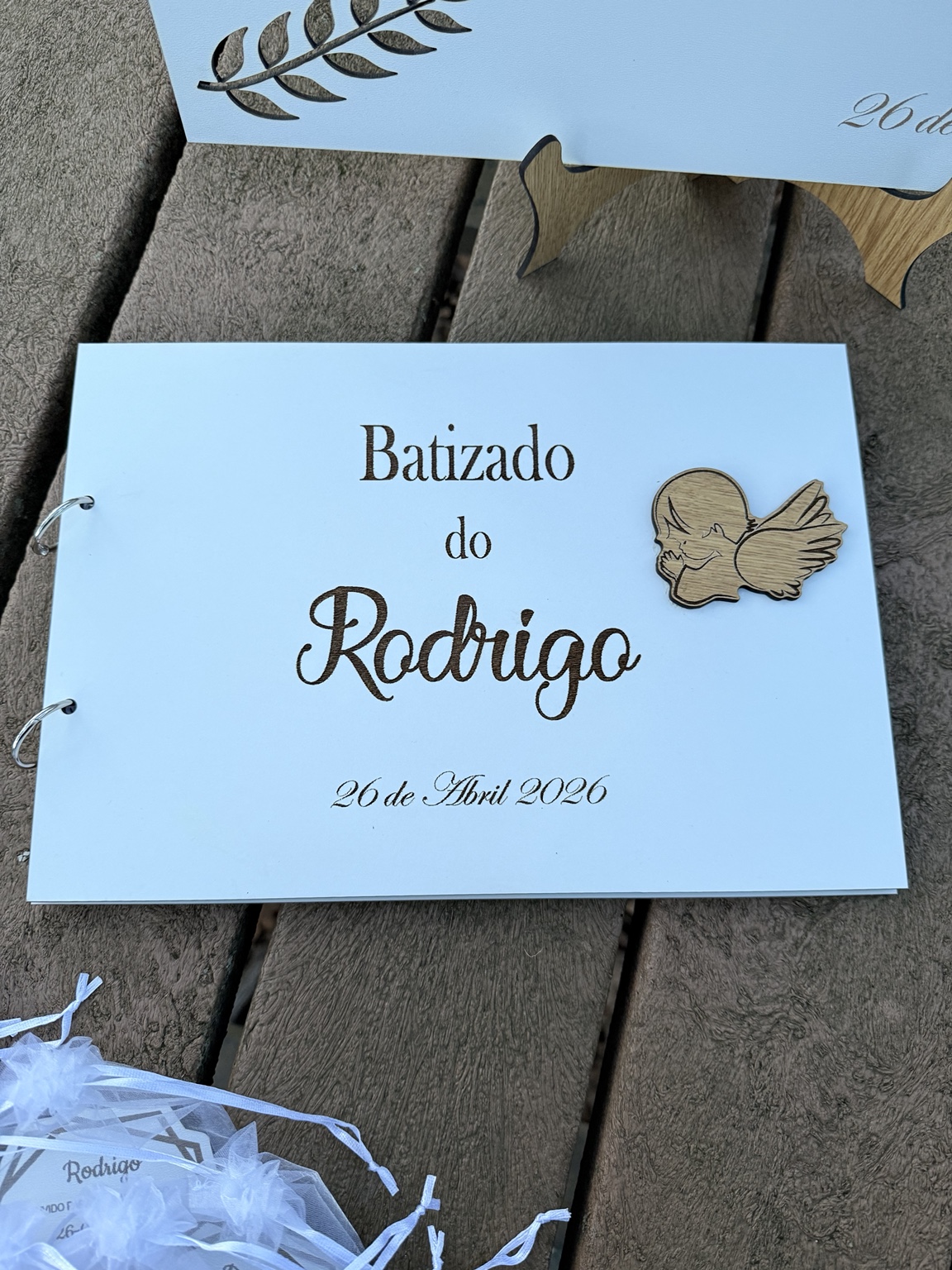 Capa do livro de honra personalizado para batizado