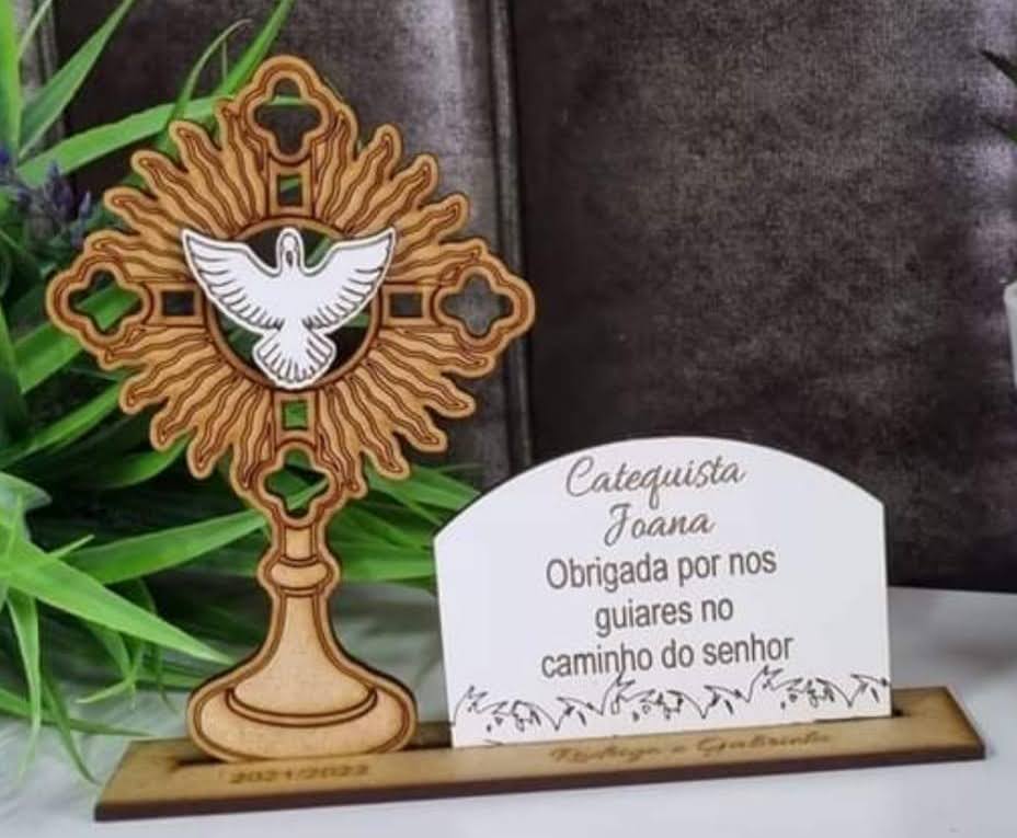 Placa de agradecimento personalizada para catequista