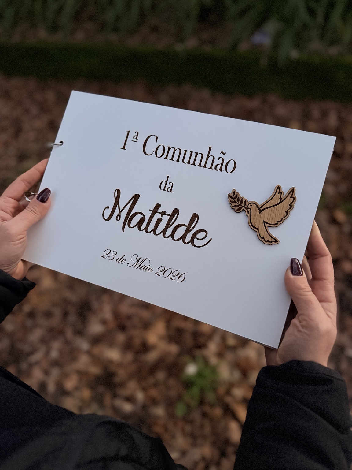 Capa do livro de honra personalizado para a Primeira Comunhão