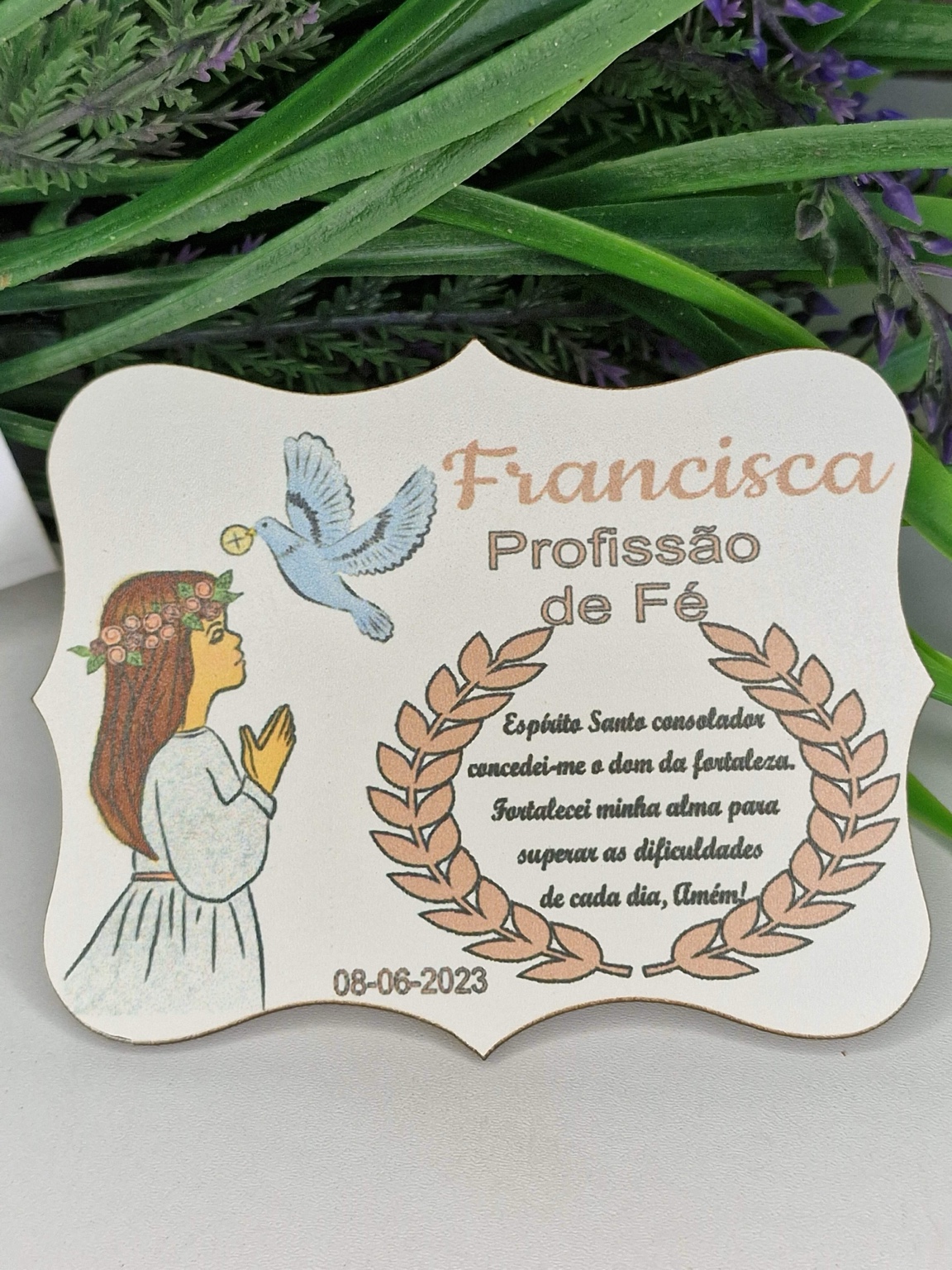 Lembrança de Profissão de Fé personalizada para menina